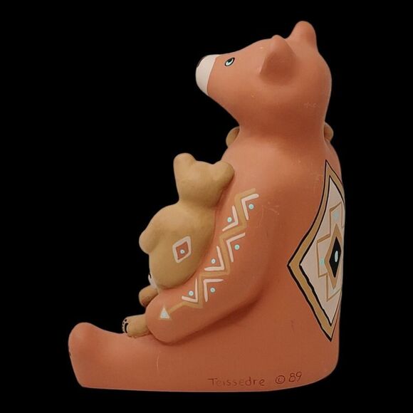Vintage 1989 Teissedre Pottery Native American Storyteller Mama Bear with Cubs - Picture 7 of 11